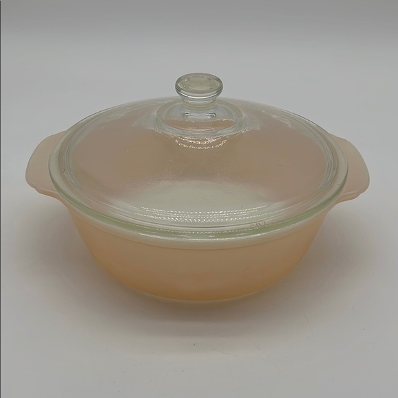 Fire King Peach Luster Glass 407 Lid Casserole Dish 1-1/2 Quart - Picture 1 of 7